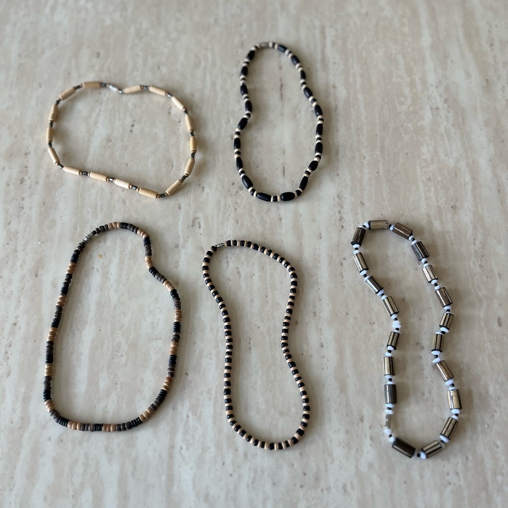 Wooden Necklace Lot of 5